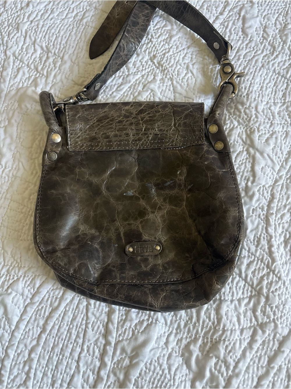 Frye Dark Brown Studded Leather Crossbody - Picture 3 of 7